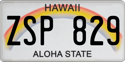 HI license plate ZSP829