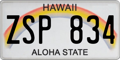 HI license plate ZSP834