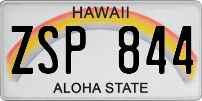 HI license plate ZSP844