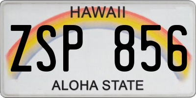 HI license plate ZSP856