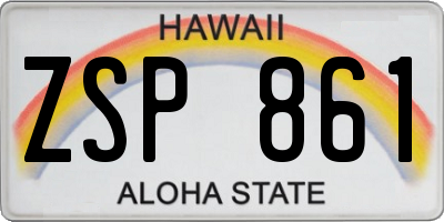 HI license plate ZSP861