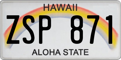 HI license plate ZSP871