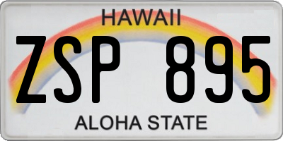 HI license plate ZSP895