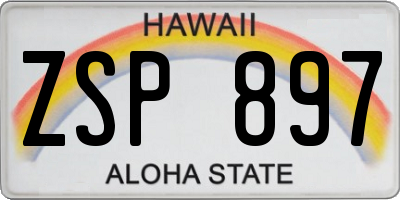 HI license plate ZSP897