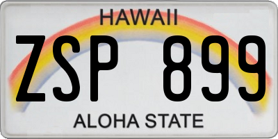 HI license plate ZSP899