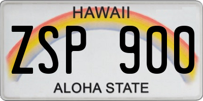 HI license plate ZSP900