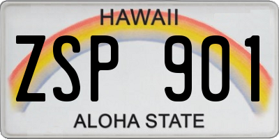HI license plate ZSP901