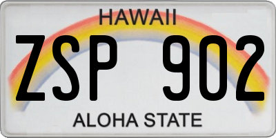 HI license plate ZSP902