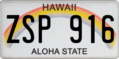 HI license plate ZSP916