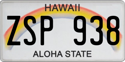 HI license plate ZSP938