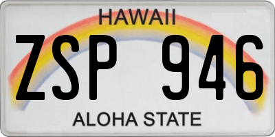 HI license plate ZSP946