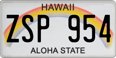 HI license plate ZSP954