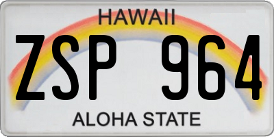 HI license plate ZSP964