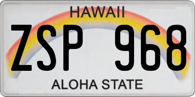 HI license plate ZSP968