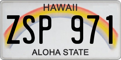 HI license plate ZSP971