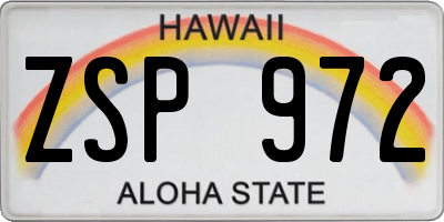 HI license plate ZSP972
