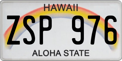 HI license plate ZSP976