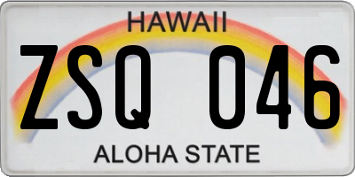 HI license plate ZSQ046
