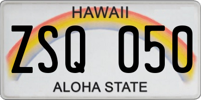 HI license plate ZSQ050