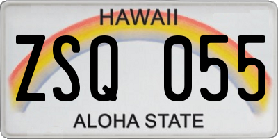 HI license plate ZSQ055