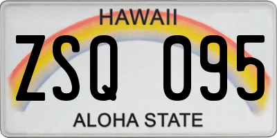 HI license plate ZSQ095