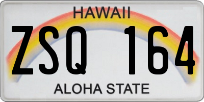 HI license plate ZSQ164
