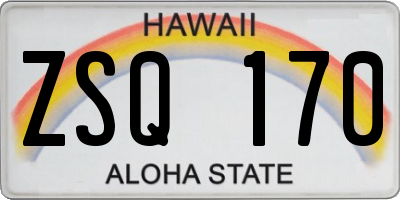 HI license plate ZSQ170