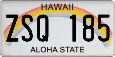 HI license plate ZSQ185