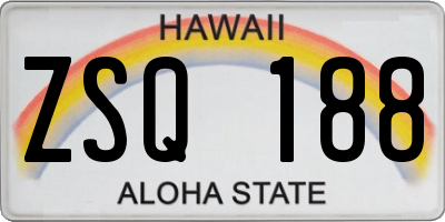 HI license plate ZSQ188