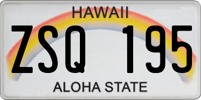 HI license plate ZSQ195