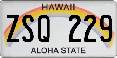 HI license plate ZSQ229
