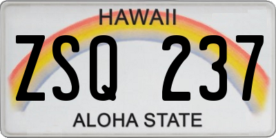 HI license plate ZSQ237