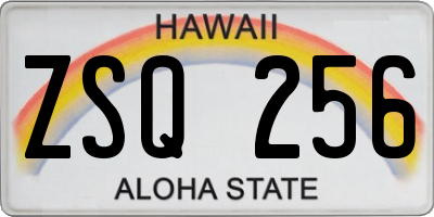 HI license plate ZSQ256