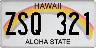 HI license plate ZSQ321