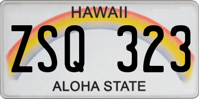 HI license plate ZSQ323