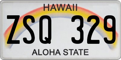 HI license plate ZSQ329