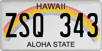HI license plate ZSQ343