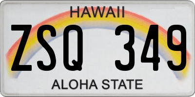 HI license plate ZSQ349