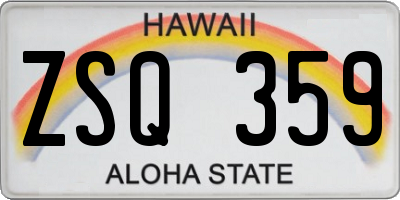 HI license plate ZSQ359