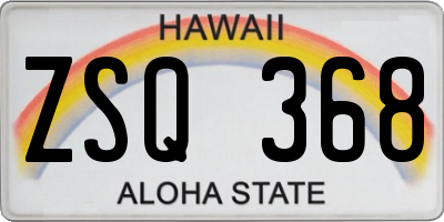 HI license plate ZSQ368
