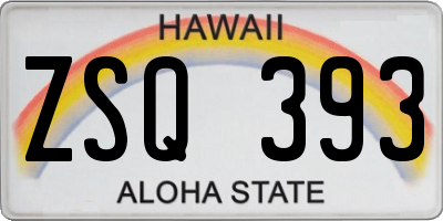 HI license plate ZSQ393
