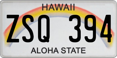 HI license plate ZSQ394