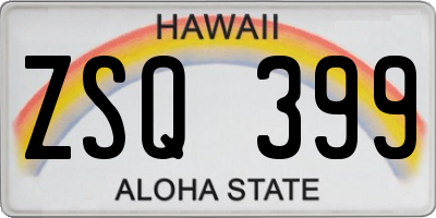 HI license plate ZSQ399