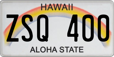 HI license plate ZSQ400