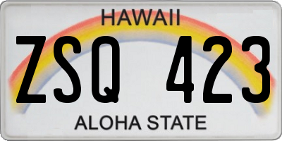 HI license plate ZSQ423