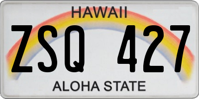 HI license plate ZSQ427