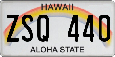 HI license plate ZSQ440