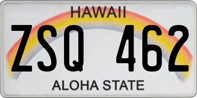 HI license plate ZSQ462