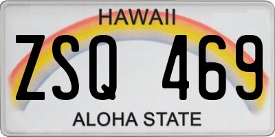 HI license plate ZSQ469