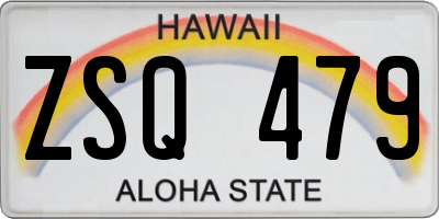 HI license plate ZSQ479